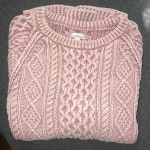 Signature Pink Cable Knit Sweater